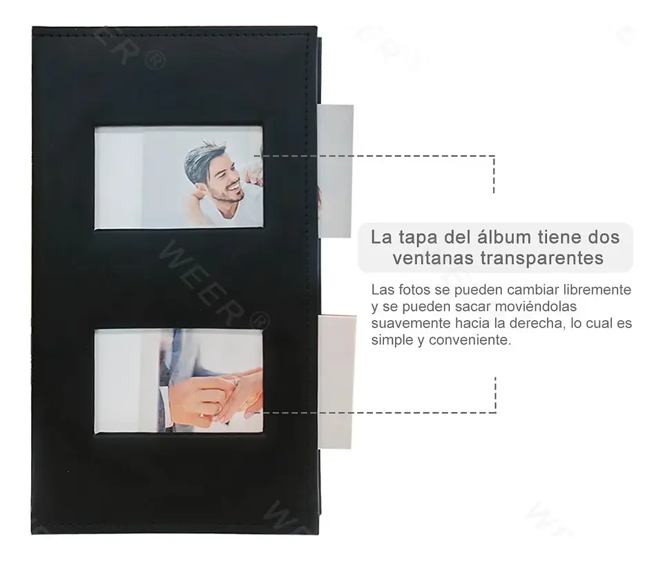 ALBUM FOTOGRAFICO CUERO CON VENTANA PARA 300 FOTOS 10X15 CM 2
