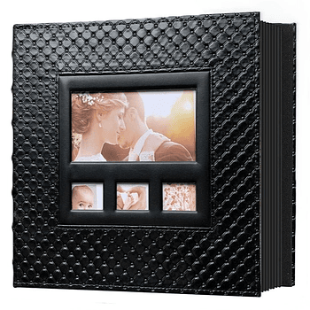 ALBUM FOTOGRAFICO CUERO CAPITONE CON VENTANA PARA 600 FOTOS 10X15 CM