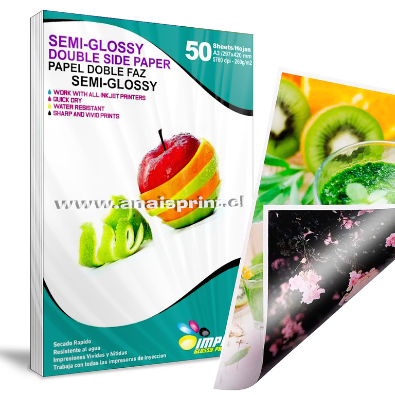 PAPEL FOTOGRAFICO SEMI GLOSSY 260 GR / A3 / 50 HOJAS