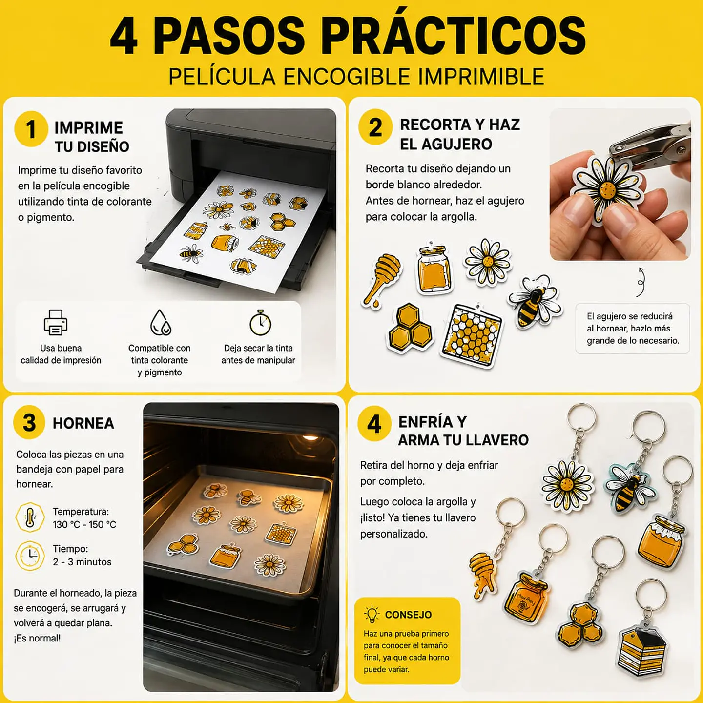 PAPEL TERMORETRACTIL O ENCOGIBLE IMPRIMIBLE A4/ 5 Hojas 2