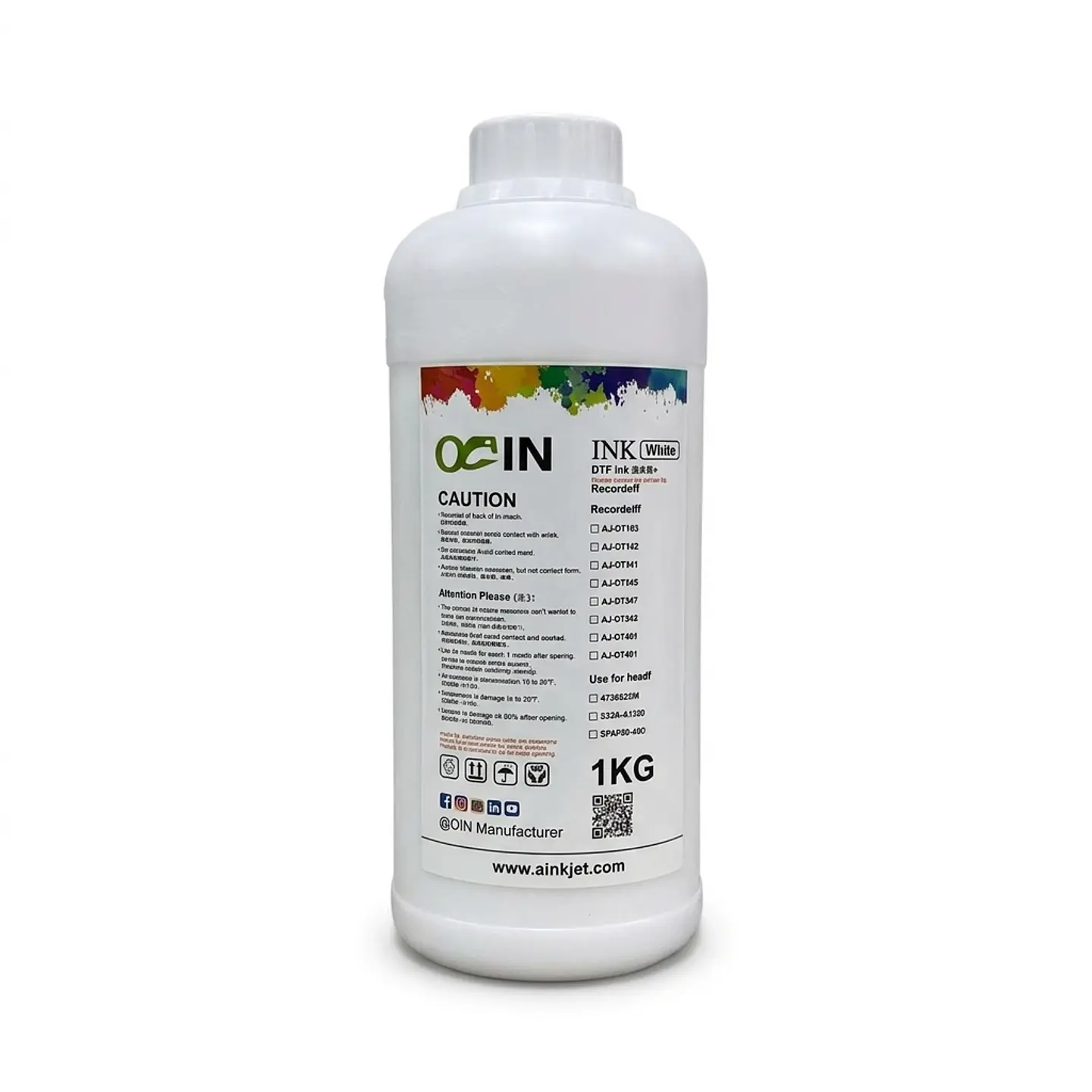 TINTA DTF TEXTIL MARCA ORIC 1 LITRO 2