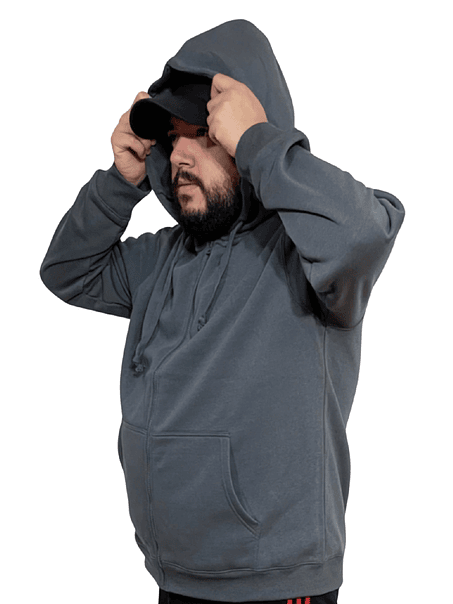 Poleron canguro con cierre unisex 3