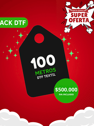 Pack DTF Textil 100 metros (31 cm ancho)