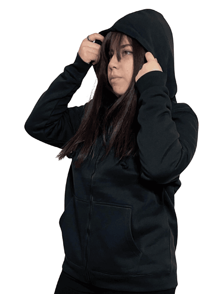 Poleron canguro con cierre unisex (Sin estampado) 2