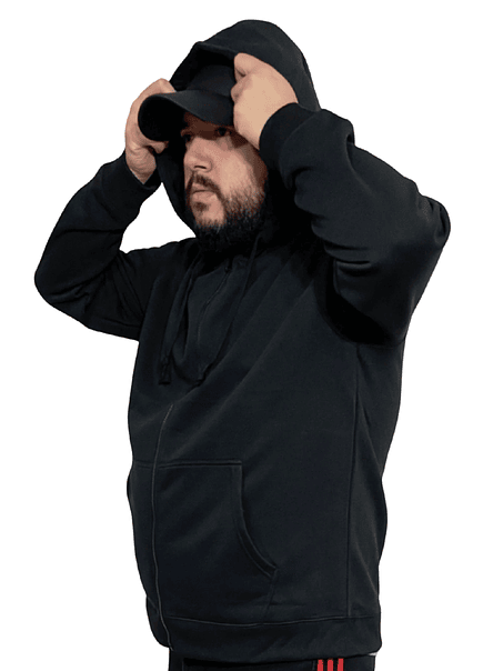 Poleron canguro con cierre unisex (Sin estampado) 1