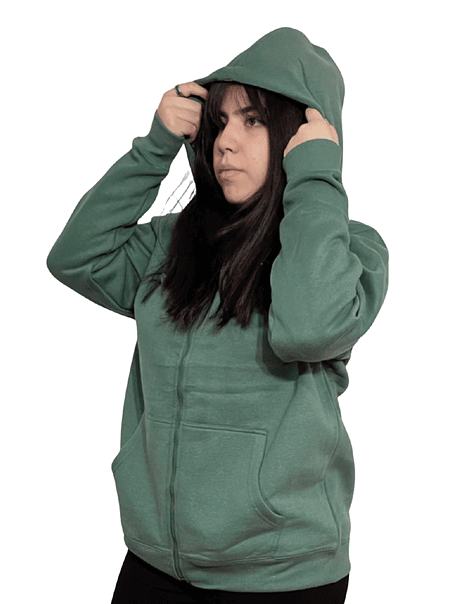 Poleron canguro con cierre unisex (Sin estampado) 6