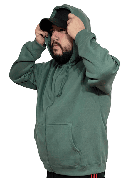 Poleron canguro con cierre unisex (Sin estampado) 5