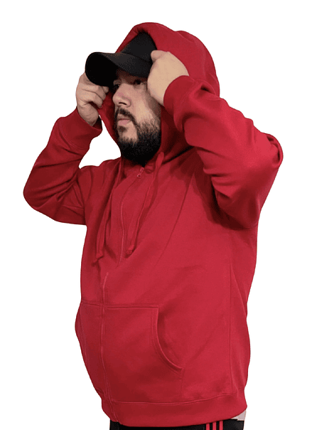 Poleron canguro con cierre unisex (Sin estampado) 7