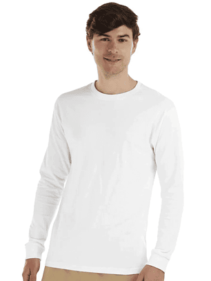 Polera m/larga algodón hombre (Sin estampado)