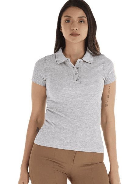 Polera m/corta pique mujer (Sin estampado) 3