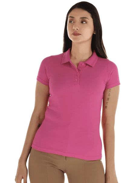 Polera m/corta pique mujer (Sin estampado) 4