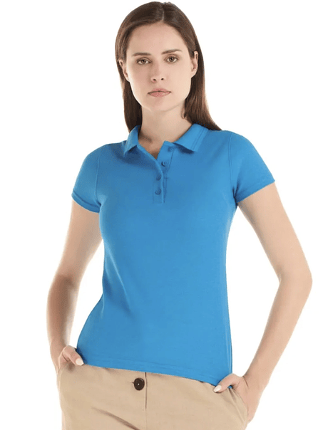 Polera m/corta pique mujer (Sin estampado) 6