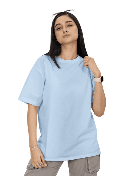 Polera Oversize m/corta algodón mujer (Sin estampado) 1