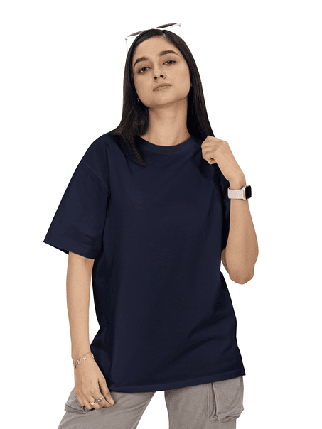 Polera Oversize m/corta algodón mujer (Sin estampado) 3