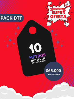 Pack DTF Textil 10 metros (31 cm ancho)