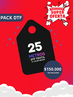 Pack DTF Textil 25 metros (31 cm ancho)