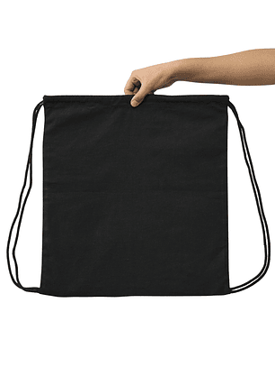 Mochila de algodón negra 4 onzas tipo mochila 42x38 (cm)