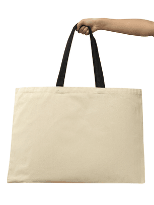 Bolsa de algodón con manilla negra 170gr | 40x60 (cm)