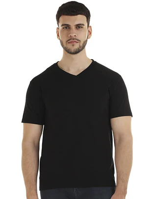 POLERA M/C ALGODÓN CUELLO V HOMBRE
