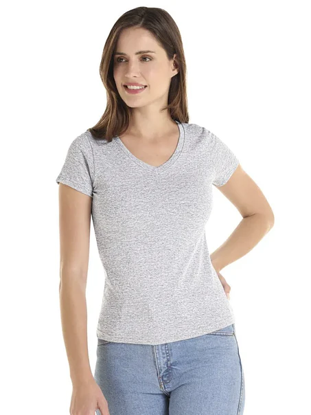 POLERA M/C ALGODÓN CUELLO V MUJER 5