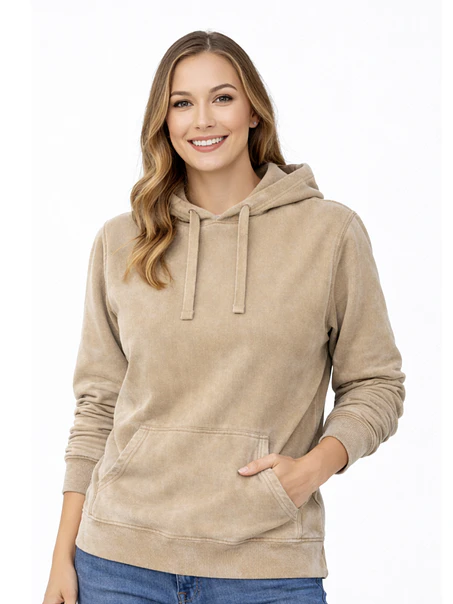 POLERON CANGURO PREMIUM MINERAL WASH MUJER 3