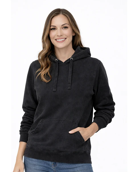 POLERON CANGURO PREMIUM MINERAL WASH MUJER 1