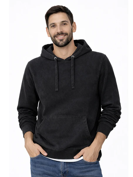 POLERON CANGURO PREMIUM MINERAL WASH HOMBRE 1