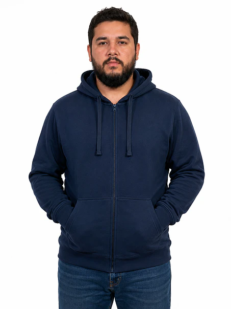 POLERON CANGURO CON CIERRE UNISEX 4