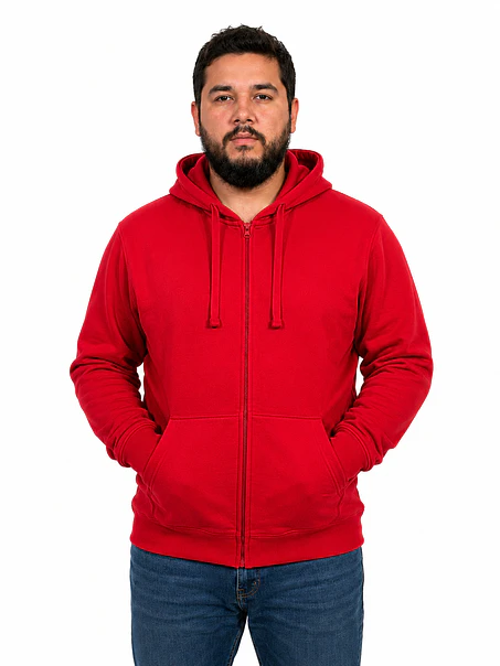 POLERON CANGURO CON CIERRE UNISEX 2
