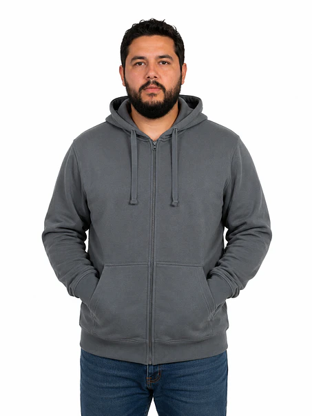 POLERON CANGURO CON CIERRE UNISEX 10