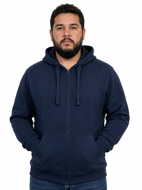 POLERON CANGURO CON CIERRE UNISEX 1
