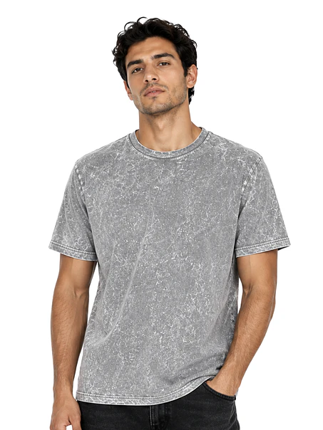 POLERA M/C ALGODÓN MINERAL WASH UNISEX 3