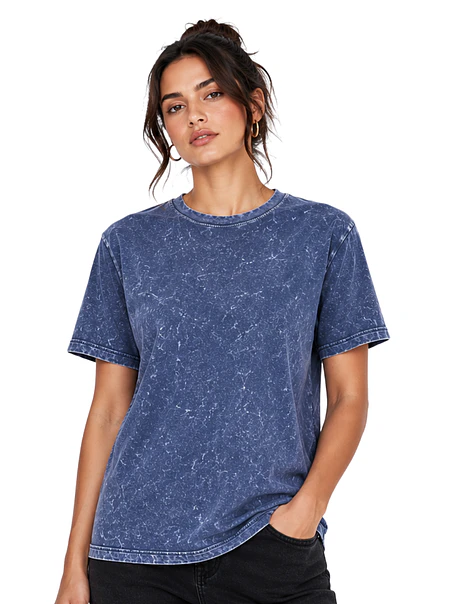 POLERA M/C ALGODÓN MINERAL WASH UNISEX 6