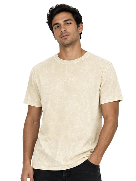 POLERA M/C ALGODÓN MINERAL WASH UNISEX 7