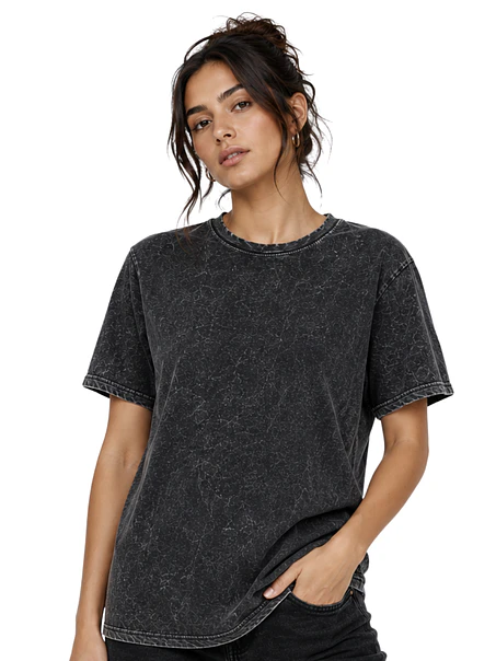 POLERA M/C ALGODÓN MINERAL WASH UNISEX 2