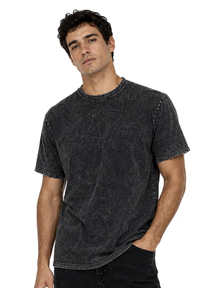 POLERA M/C ALGODÓN MINERAL WASH UNISEX