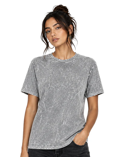 POLERA M/C ALGODÓN MINERAL WASH UNISEX 4