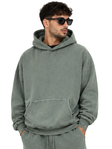 Polerón Canguro HO Oversize Boxy Fit Mineral Wash (Unisex) 5