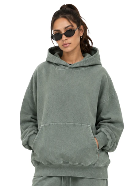 Polerón Canguro HO Oversize Boxy Fit Mineral Wash (Unisex) 6