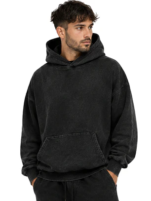 Polerón Canguro HO Oversize Boxy Fit Mineral Wash (Unisex)