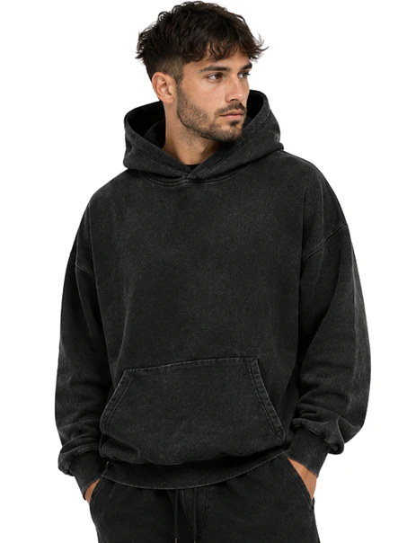 Polerón Canguro HO Oversize Boxy Fit Mineral Wash (Unisex) 1