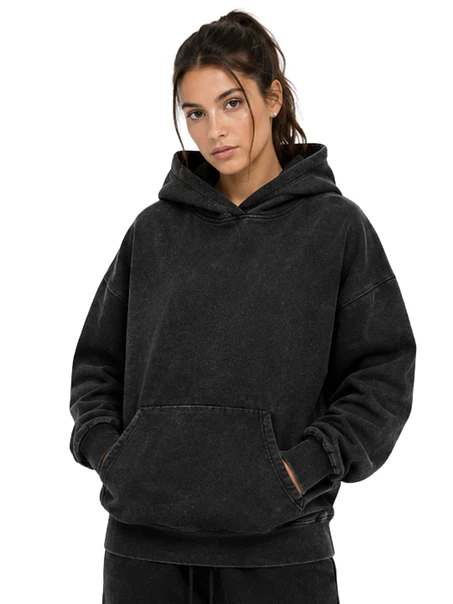 Polerón Canguro HO Oversize Boxy Fit Mineral Wash (Unisex) 2
