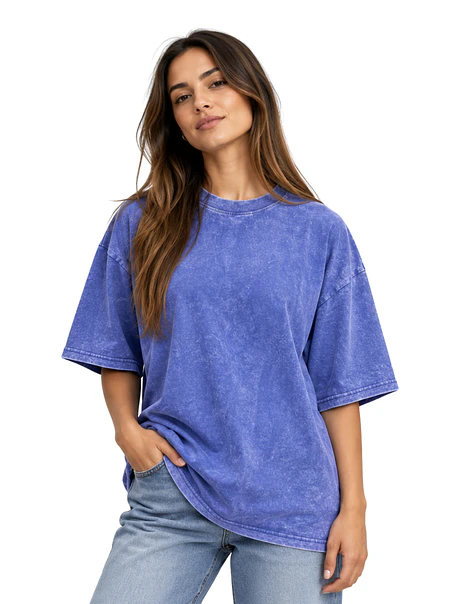 POLERA M/C ALGODÓN OVERSIZE (UNISEX) MINERAL WASH LONG FIT 4