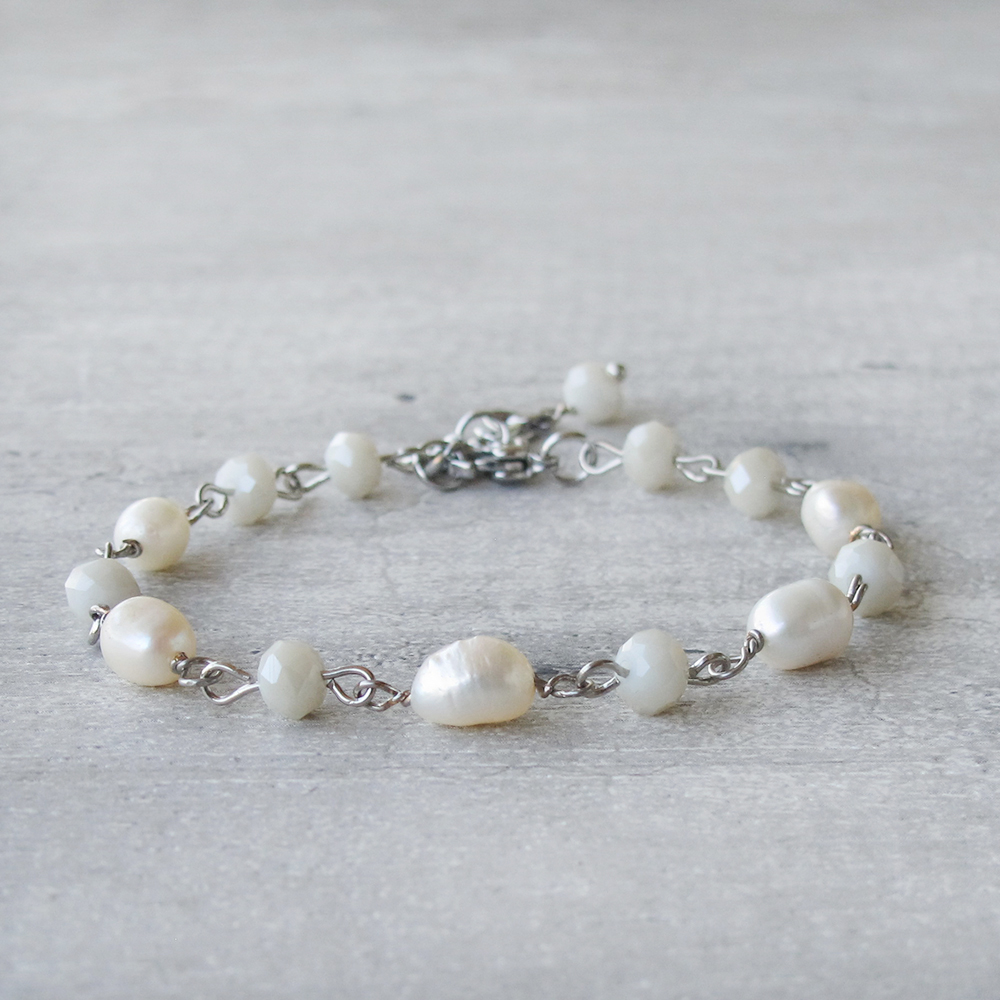 PULSERA PERLAS BLANCAS