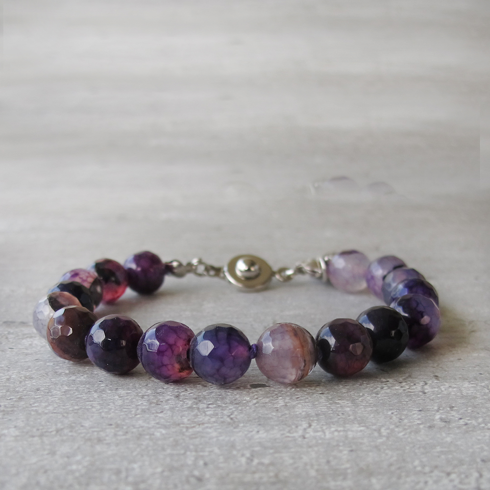 PULSERA AGATA MORADA
