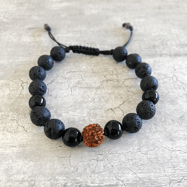 PULSERA PIEDRA BOJI · ONIX · RUDRAKSHA