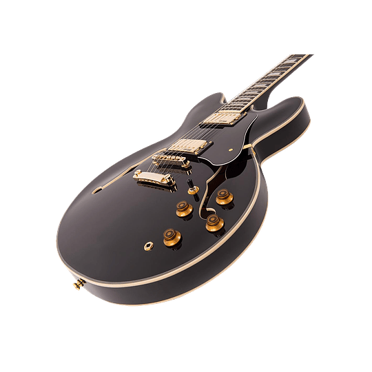Vintage Guitarra Eléctrica VSA500 Semi Hollow Color: Gloss Black