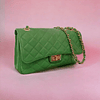 Cartera de cuero italiano verde 