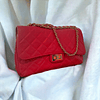 Cartera de cuero italiano rojo