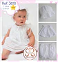 VESTIDO BAUTIZO CALADO CON GORRO Y CUBRE PAÑAL BLANCO O MARFIL - Miniatura 2